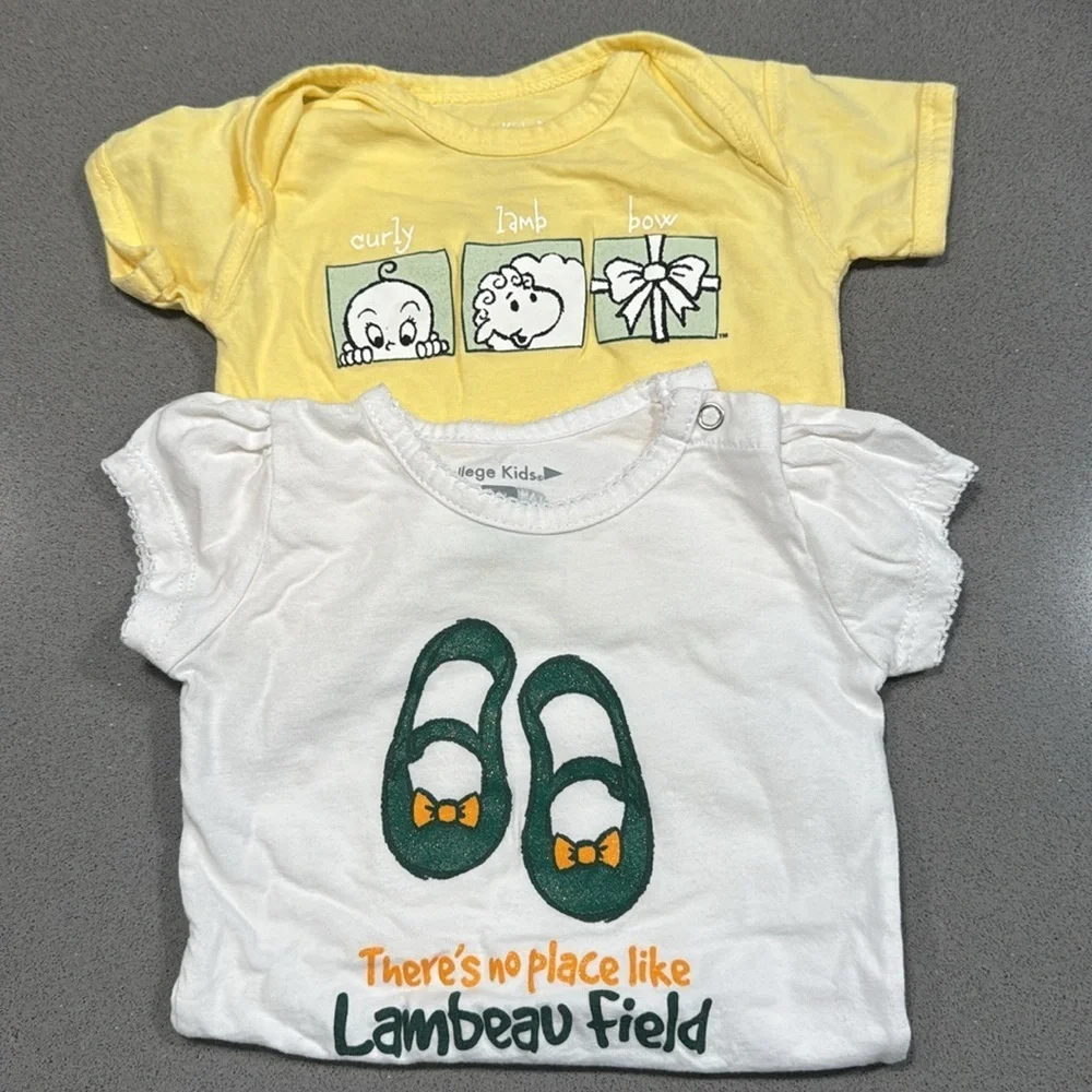 BUNDLE-2 Green Bay, Lambeau field onesies, size 6 mths